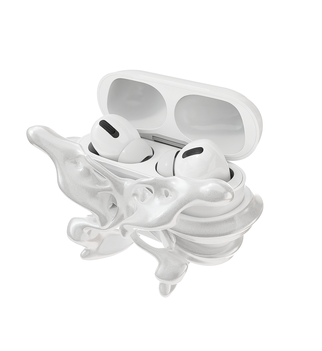 【ANDAASH】Airpods AGG 01 WHITE ケース | 数量限定 AirPods AGG 01 SILVER - ANDAASH Unique Contemporary AirPods